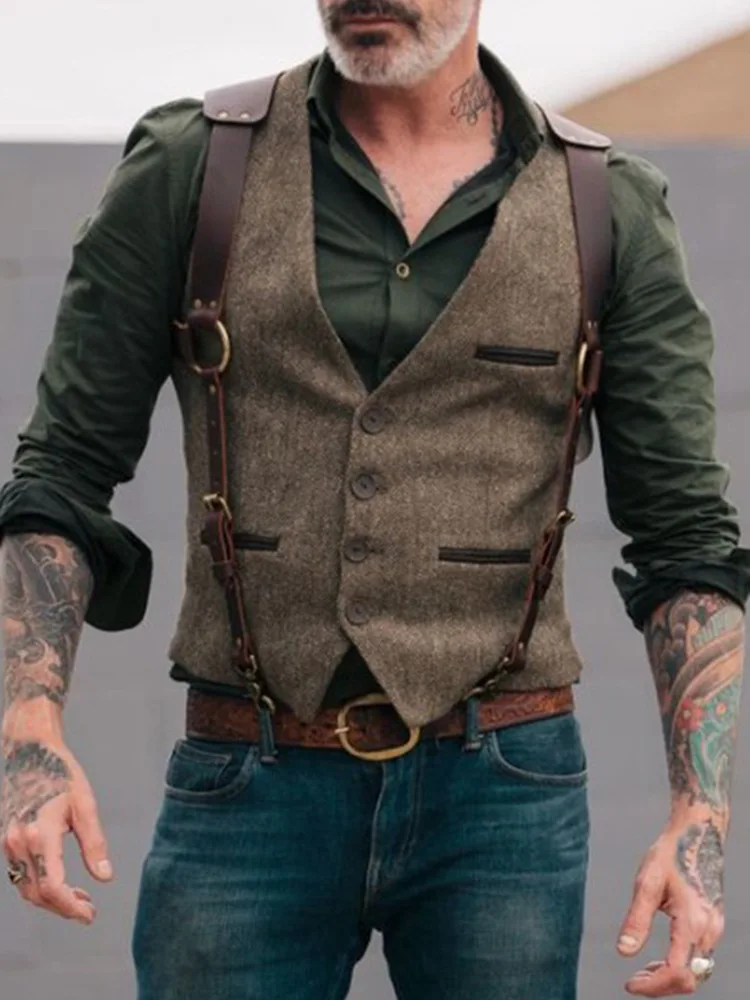 mens casual vest with jeans