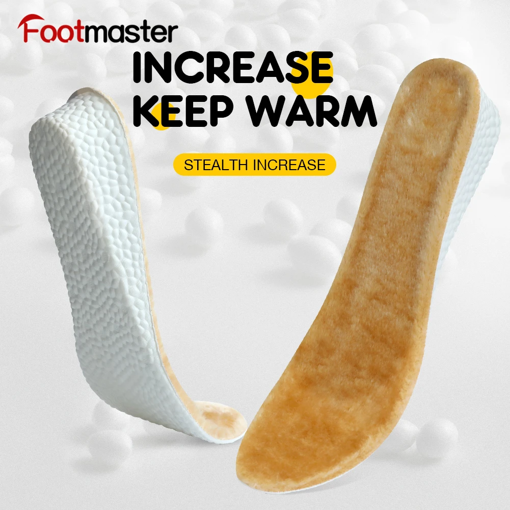 

FootMaster Wool felt warm insole 1.5cm/2.5cm/3.5cm popcorn Height Increasing insole Free to cut Unisex Winter shoe pad