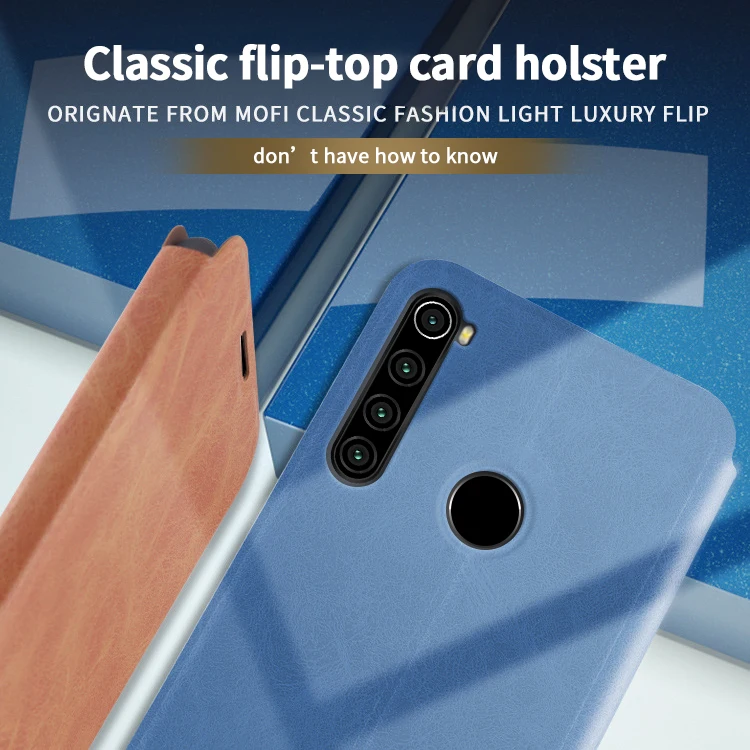 Чехол MOFi для Xiaomi Redmi Note 8, чехол из искусственной кожи с защелкой для Redmi Note 8, чехол-книжка из искусственной кожи с подставкой, мягкая задняя крышка из ТПУ