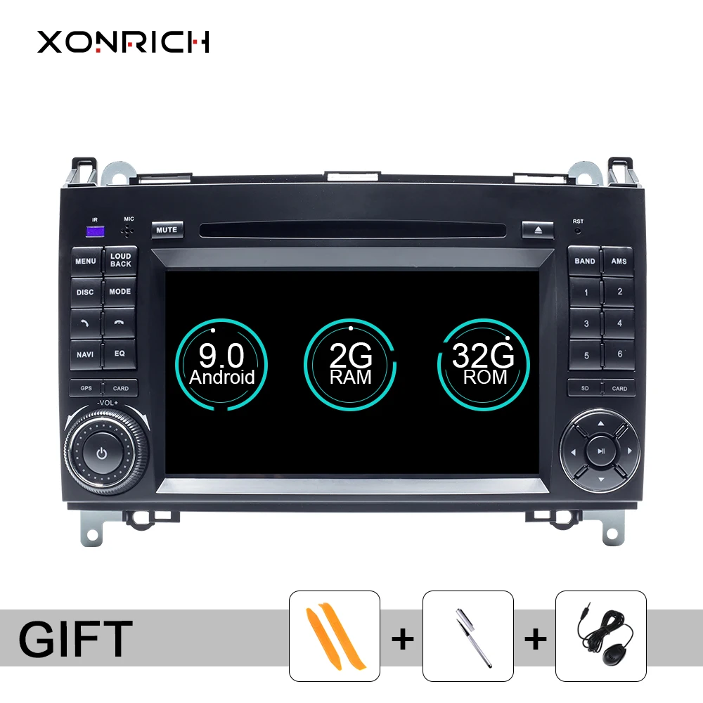 2 din Android 9 автомобильный DVD мультимедиа для Mercedes Benz B200 Sprinter W906 A B Class W245 W169 Viano VitoW639