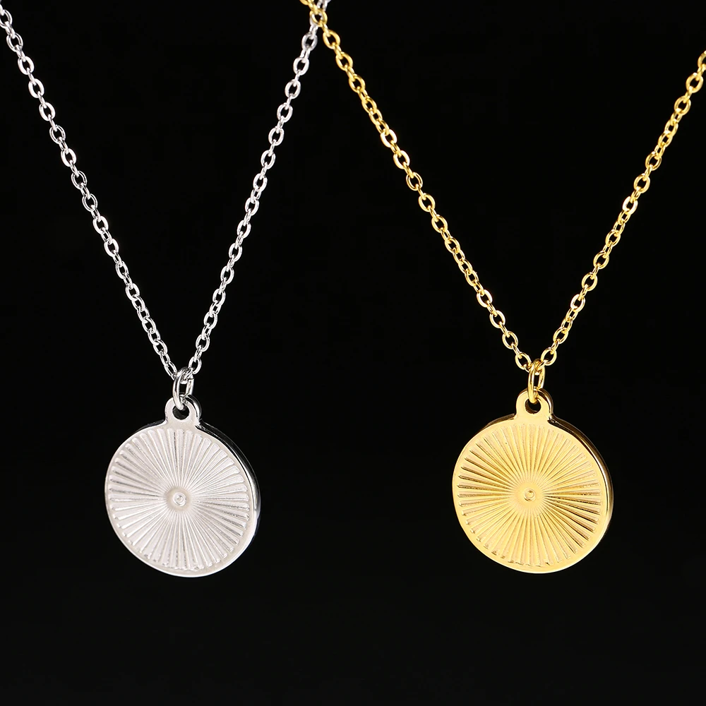 RIR классическая золотая Геометрическая круглая Золотая подвеска в виде монеты ожерелье уникальные медали ювелирные изделия ожерелье Повседневные Вечерние друзья подарок