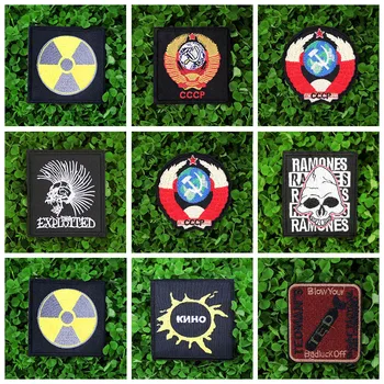 

Hippie Patch Rock Band Patches For Clothing DIY Stripe On Clothes Embroidered Iron On Patches Metal Bands Patch Applique Decor