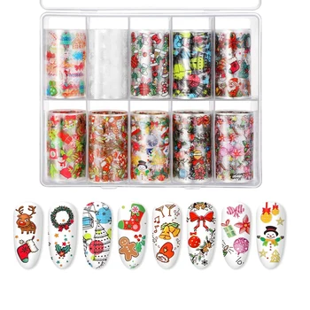 

10 Sheets Nail Decals Art Nail Foil Transfer Stickers, Decals for Nail Art, DIY Decoration for Women and Kids, 10 Colors (Christ