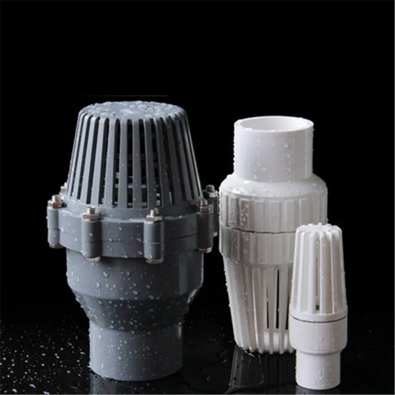 Lválvula dn15a-50a φ20mm-φ63mm non return plástico ventosa cesta Inlet filtro