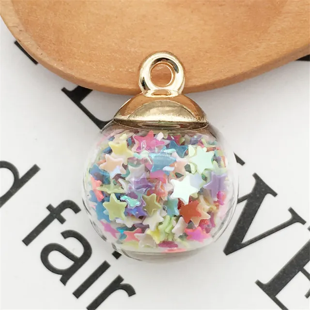 Glass Ball Charms With Confetti Stars, Charms and Pendants, Gold Charms, Charm  Bracelets, Bracelet Making, 5 Charms per Pack -  Sweden