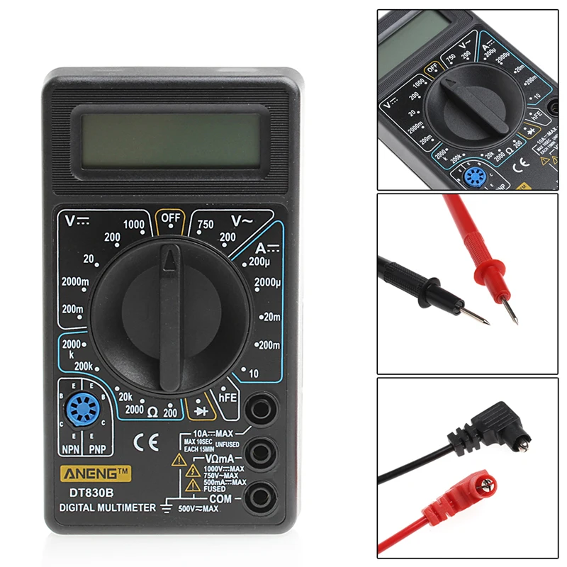 

Digital Multimeter LCD Display Electric Voltmeter Ammeter Ohm Tester AC/DC Testers Meter Digital Multimeters Overload Protection