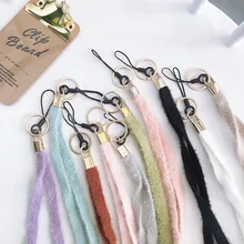 Универсальный милый плюшевый ремешок для мобильного телефона, ремешок для ключей, ID карт, для спортзала, для мобильного телефона, ремни, USB держатель для бейджа, висячая веревка, лариат