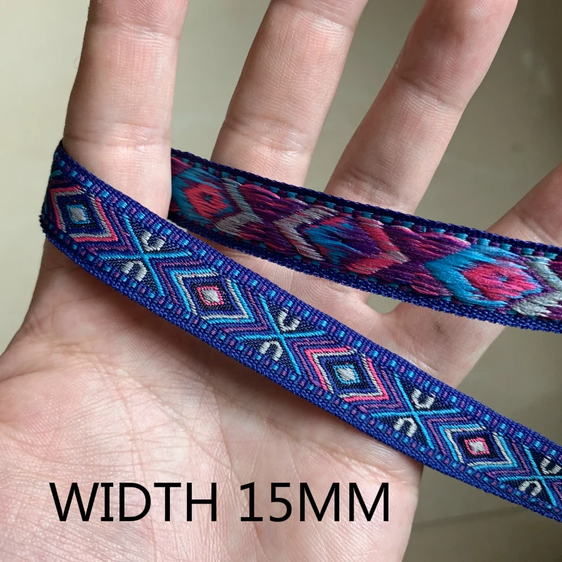 Ribbon Decoration 5 Yards 5/8&ldquo; 10MM~15MM Decoration Pet Leash Collars Geometric Jacquard Ribbons Clothing DIY Trim Sewing Accessories Lace
