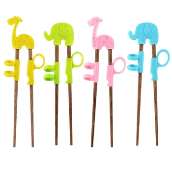 

Cartoon Animals Kids Children Learning Training Chopsticks Baby Enlightenment Chopsticks Silicon Wooden Safety Toy New