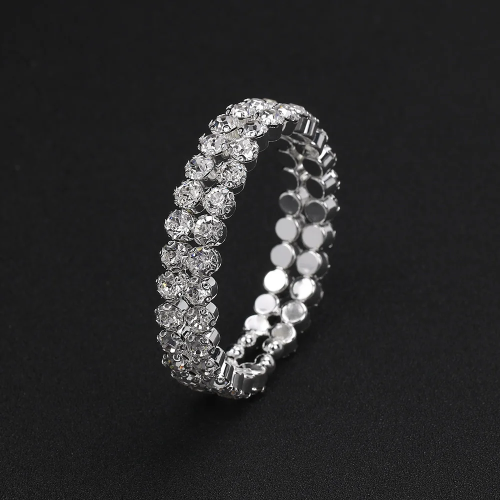 TREAZY серебряный цвет кристалл свадебные комплекты ювелирных изделий Африканский колье из горного хрусталя ожерелье браслет набор для женщин Свадебные аксессуары