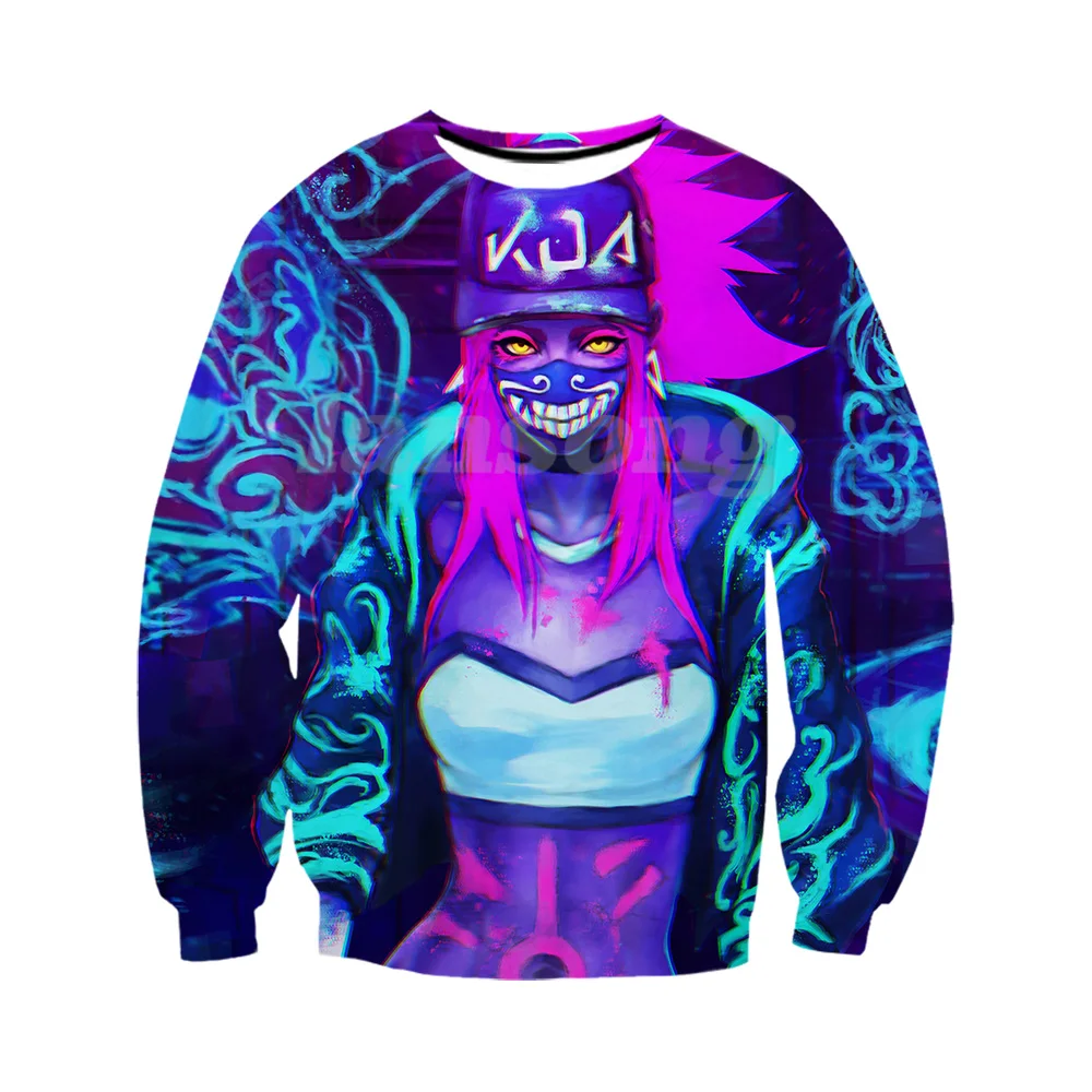 League of legend kda akali, 3d принт, футболки/свитшоты/худи/штаны, модная мужская футболка в стиле Харадзюку, забавная футболка в стиле панк, уличная одежда, топы в стиле хип-хоп