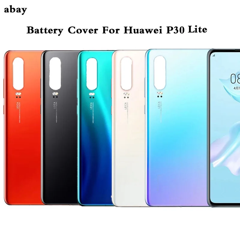 

For Huawei Glass Phone Rear Battery Door For Huawei P30 Lite P30lite Battery Back Housing Back Cover Cases Adhesive Replacement
