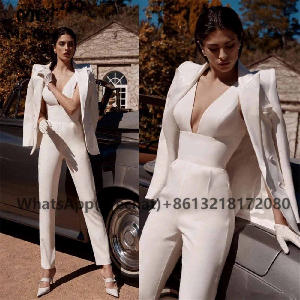 black prom dress Jumpsuit 2021 Prom Dresses Long Evening Party Dress with Jacket Ruched Pant Suit Deep VNeck Arabic Women's Prom Dress Customized hot pink prom dress
