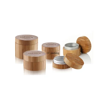 

5g 10g 20g 30g 50g 60g 80g 100g 150g 200g 250g bamboo aluminum cosmetic jar,1oz 2oz bamboo jars wooden cosmetic jar container