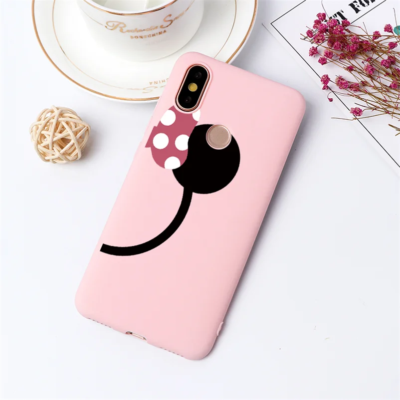 Черный, розовый матовый чехол для телефона для Xiao mi Red mi 7A 8 5 Plus 6A Note 8 5A 5 6 7 Pro mi A1 A2 A3 8 Lite 9 SE 9T F1 CC9 CC9e TPU Защитный чехол - Цвет: 24Kfe-minibant