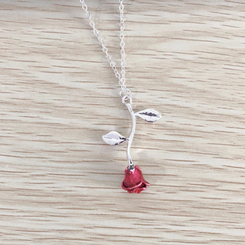 XL026-Red-Silver Miss JQ красный цветок розы кулон ожерелье для женщин Бохо Винтаж ожерелья Шарм массивные ювелирные изделия Модные вечерние подарки Bijoux - Окраска металла: XL026-Red-Silver