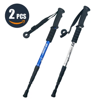 Walking Adjustable Trekking Pole Anti Shock Ultra Light Alpinism Poles Telescopic Ultralight Hiking Travel Non-slip Stick 1