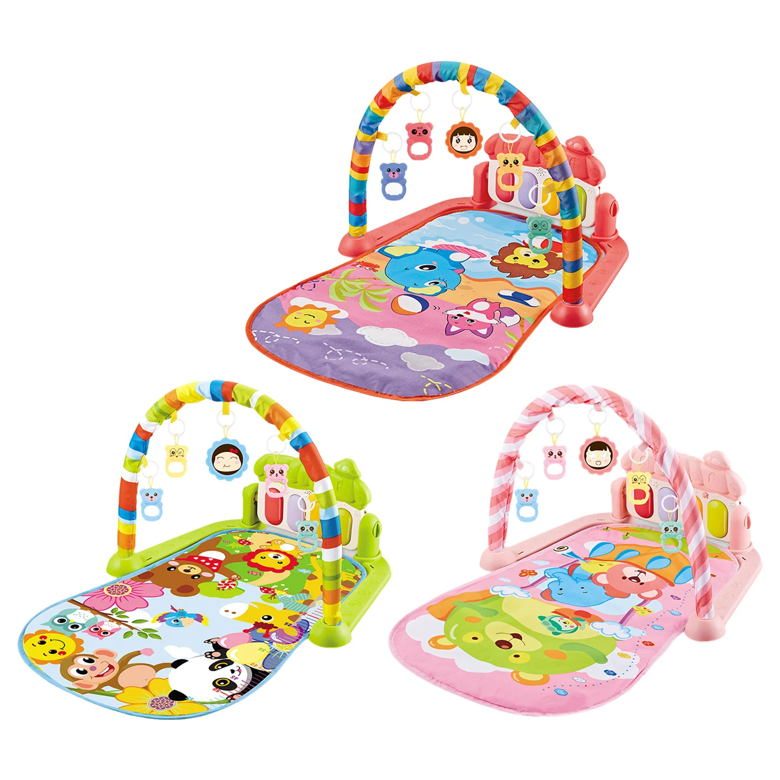 New Musical Baby Play Mat Play Piano Activity Gym With Hanging Toys Infant Playmat Early Education Gym Crawling Game Pad Toy baby play gym frame wooden beech activity gym frame stroller hanging pendants toys teether ring nursing rattle toys room decor