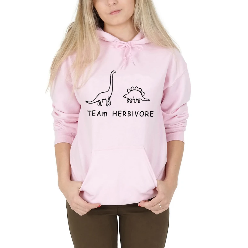 Команда Herbivore толстовки для женщин динозавр Юрского периода вегетарианец Kawaii пуловер веганская уличная одежда для девочек одежда с длинными рукавами Прямая поставка