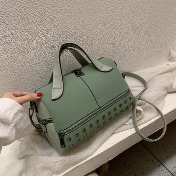 

Elegant Female Big Tote bag 2019 Casual Fashion New Quality PU Leather Women's Designer Handbag Rivet Shoulder Messenger Bag