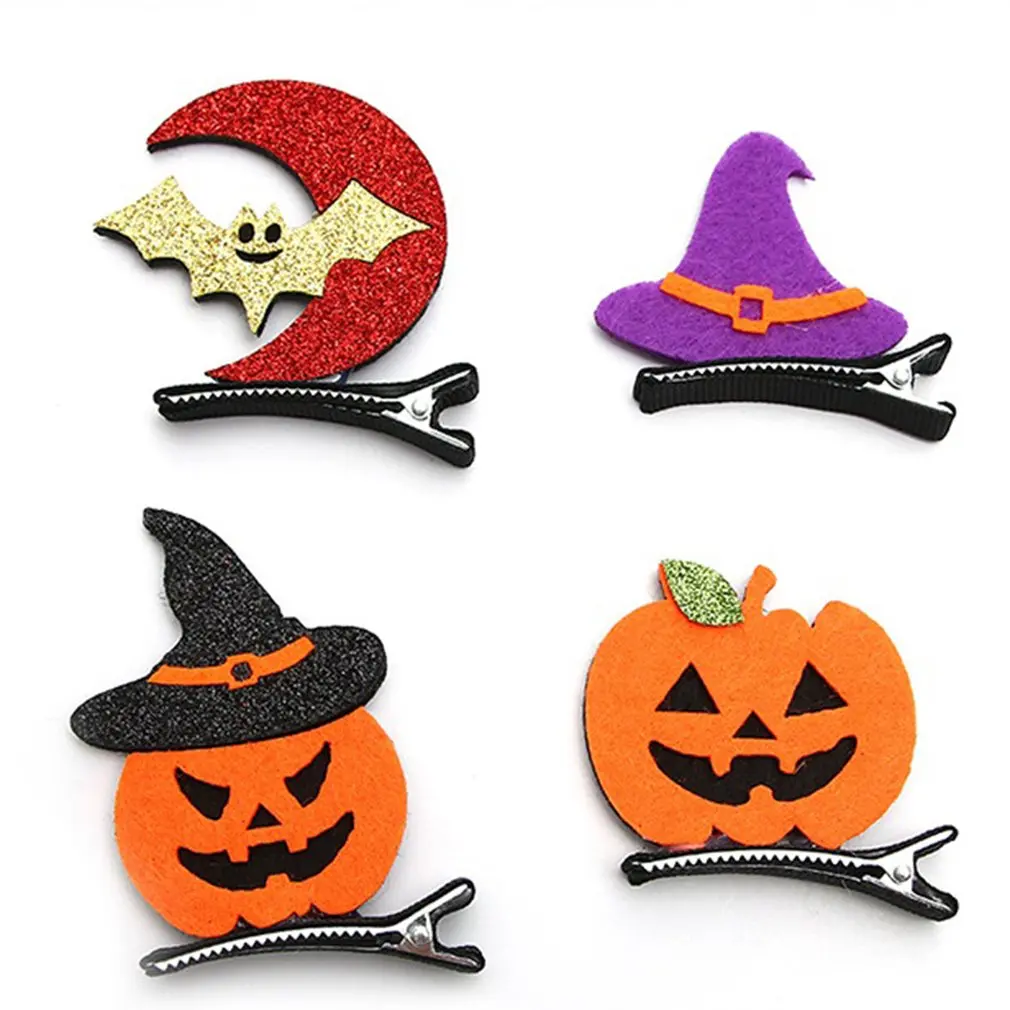 Halloween Children Hairpins Pumpkin Bats Funny Baby Hairpins Halloween Ball Dress Up Stereo Hair Clips