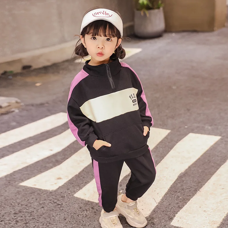 

CHILDREN'S Suit 2019 Spring New Style Korean-style BOY'S Children Casual Mixed Colors Zipper Sports Two-Piece Set Fashion