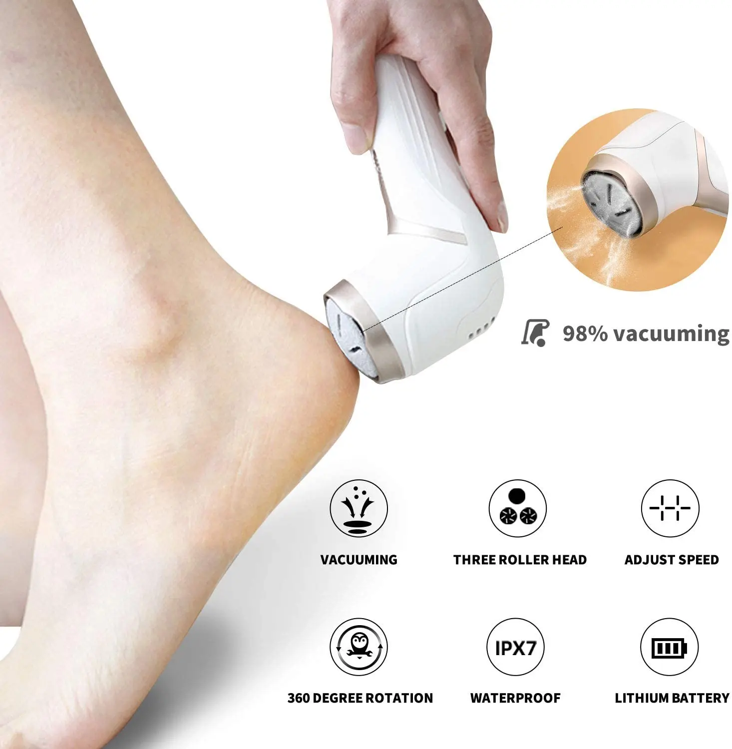 Electric Callus Remover for feet,PRITECH Rechargeable Foot File