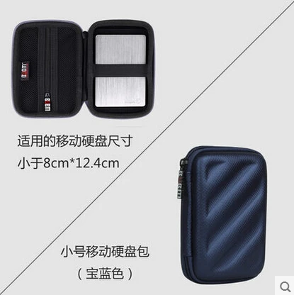 2,5 дюймов мобильный жесткий диск сумка для проводов Органайзер противоударный - Цвет: S Multi Royal blue
