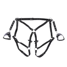 Женское кожаное сексуальное нижнее белье, пояс на подтяжках с наручниками, женское нижнее белье