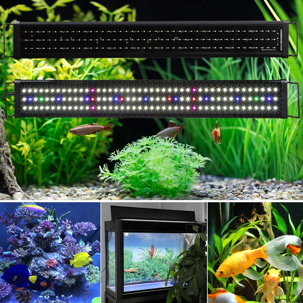 Водонепроницаемый светодиодный аквариумный светильник аквариума светильник бар синий/30/45 см полный спектр для пресной воды для аквариума завода морской AU/EU/UK розетки