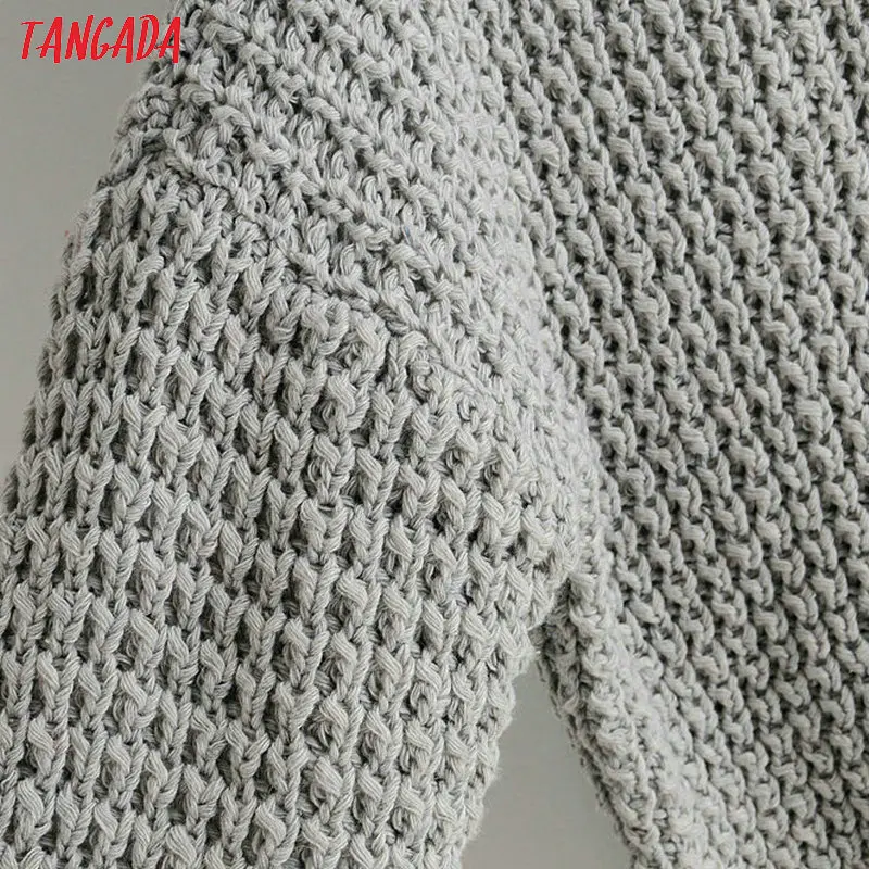 Tangada женский элегантный твист свитер короткий стиль Летучая мышь с длинным рукавом v образным вырезом тянущиеся пуловеры женские повседневные свободные топы 1F102