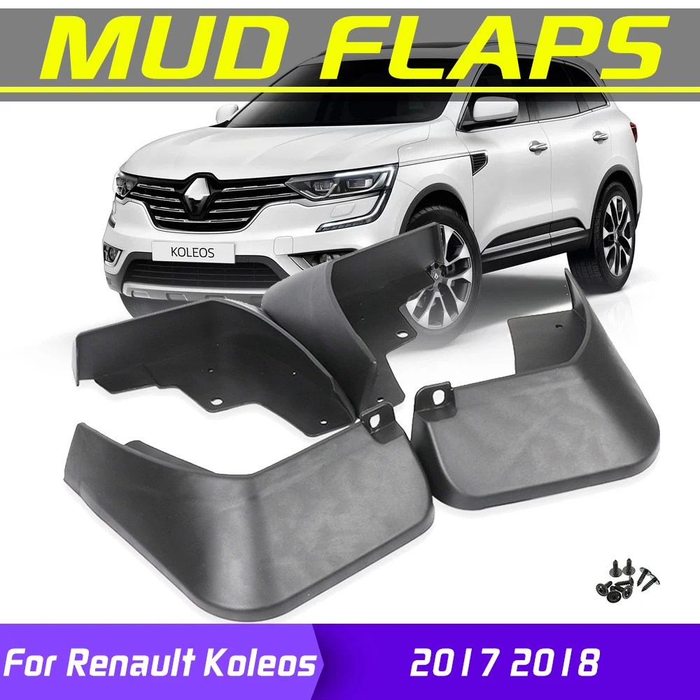 4 шт. для Renault Koleos аксессуары для укладки Брызговики автомобильные передние задние брызговики Брызговики крыло вспышки - Цвет: Koleos-2017-2018
