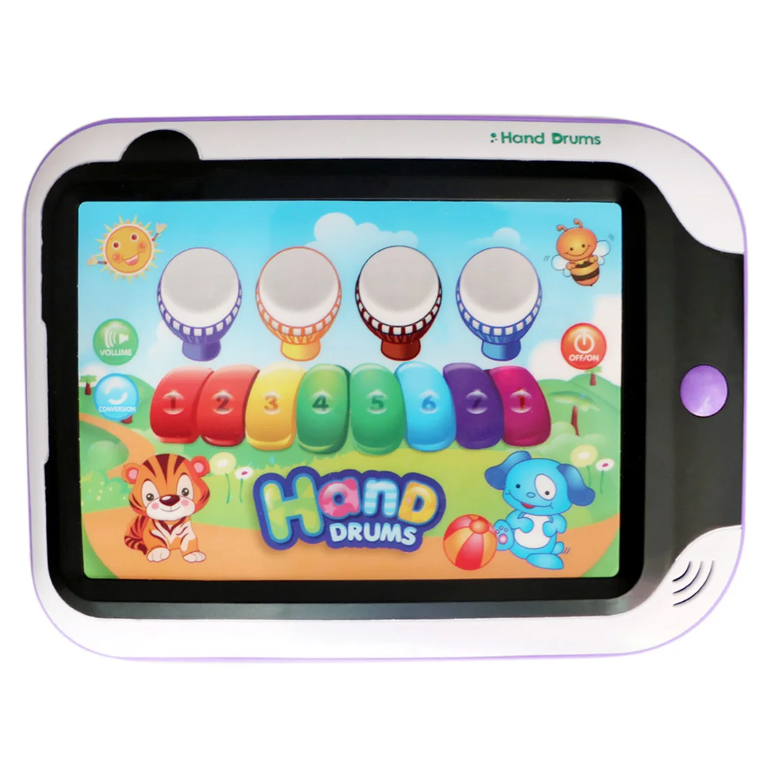 

Drum and Piano Musical Tablet Early Educational Learning Toy for Children - Purple