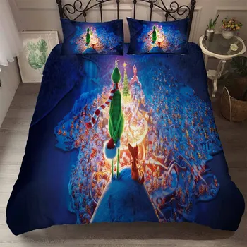 

Cartoon Green Character Bed Cover with Pillowcase Winter Home Duvet Cover Set for Boys Girls Bedroom Decor Comforter Set 2/3Pcs