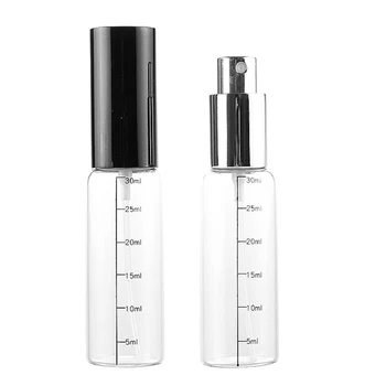 

30ml Transparent Scale Glass Spray Bottle Portable Perfume Sub-bottle Press Fine Mist Bottle With Scale