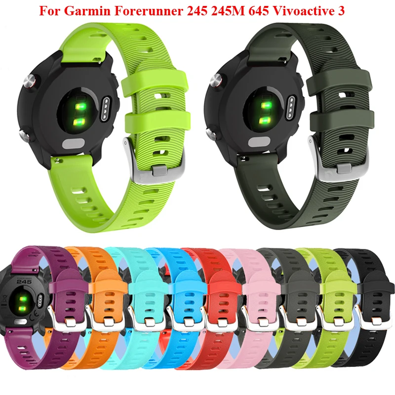 Jker 20mm pulseira de silicone esporte para garmin forerunner 245 245m