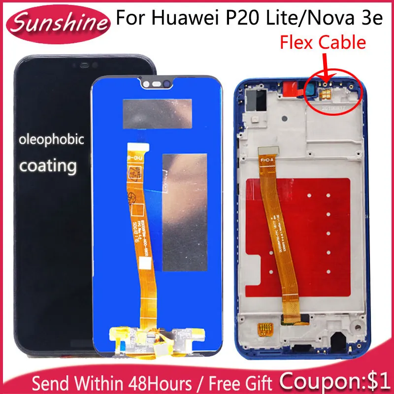Хорошее качество ЖК дисплей для Huawei P20 Lite с сенсорным сенсором полная сборка Nova 3E