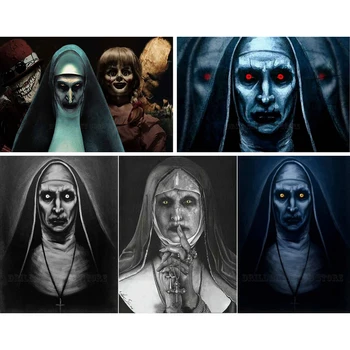 

"Horror movie character valak" diamond painting Home wall decoration Halloween gift 5D DIY full embroidery mosaic pattern craft