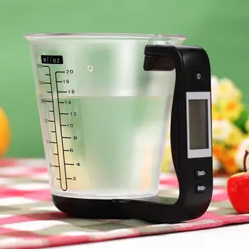 

Measuring Cup Kitchen Scales Digital Beaker Libra Electronic Tool Scale with LCD Display Temperature