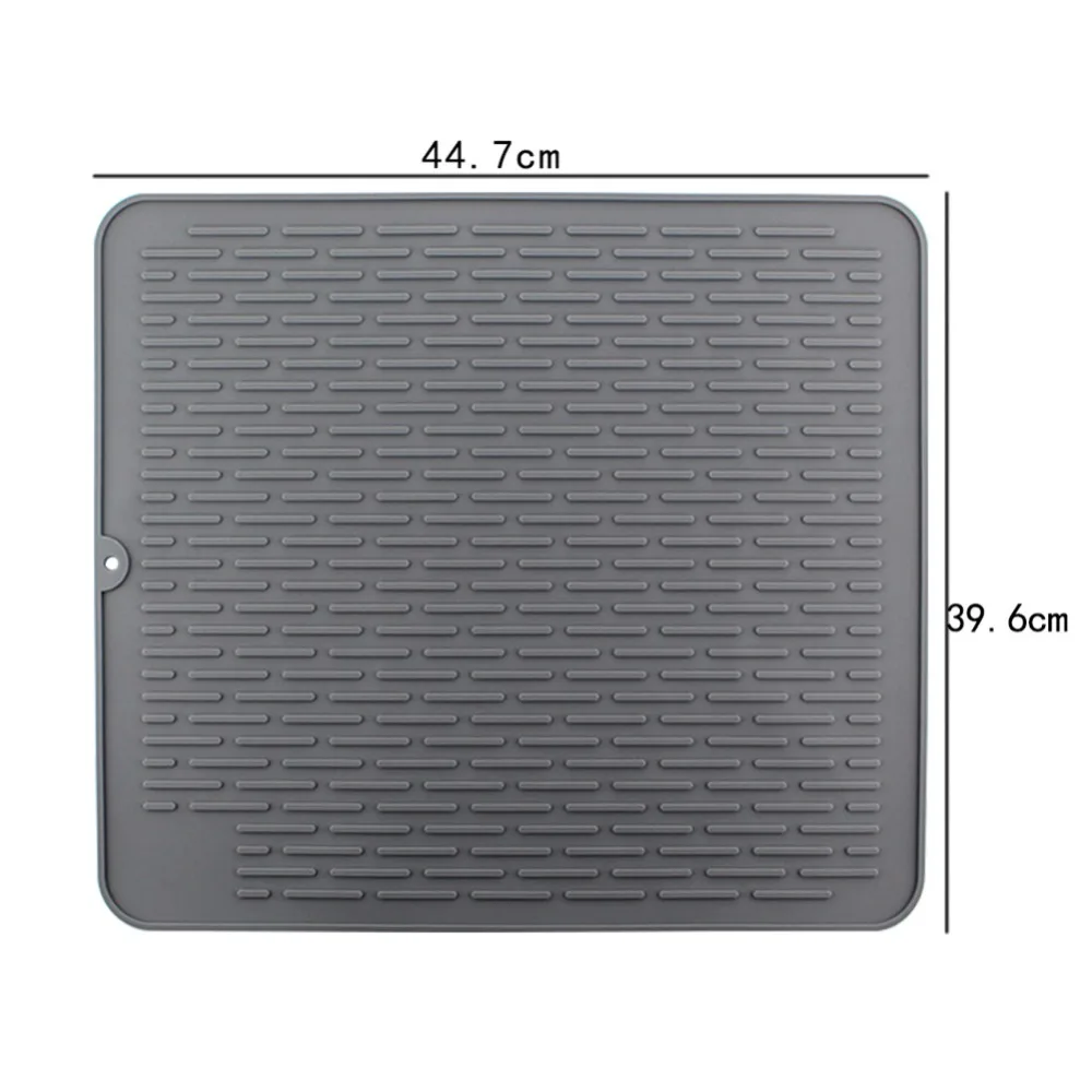 2pcs Silicone Dish Drying Mat Folding Draining Mat, Rectangle Drain Mat Drying Dishes Pad Heat Resistant Non-Slip Tray for Daily