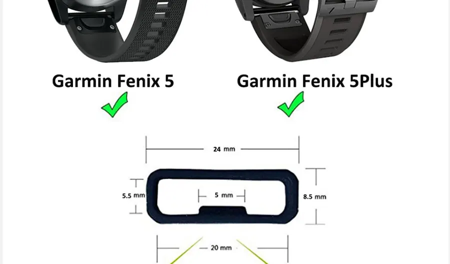 2/5/10 Stück Gummiband Gürtelschlaufenhalter Quadratische Schlaufenschnallen Gürtelhalter Ersatzringe Garmin Fenix 5/6 5X/6X 5S/6S 3 HR – Detail 7