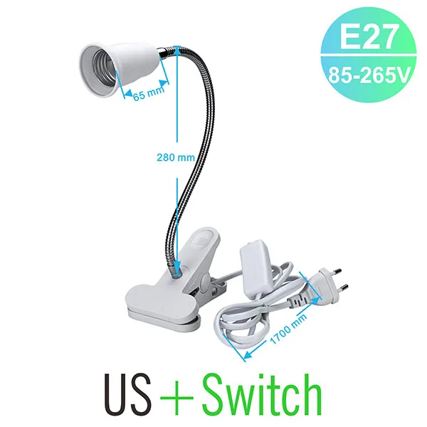 model B US plug Светодиодный E27 патрон для патрона, штепсельная Вилка для ЕС и США, Гибкий адаптер-удлинитель, 85-365 в, сделай сам, для подвесного светильника, настольная лампа, настенная лампа, светодиодный Цоколь - Цвет: model B US plug