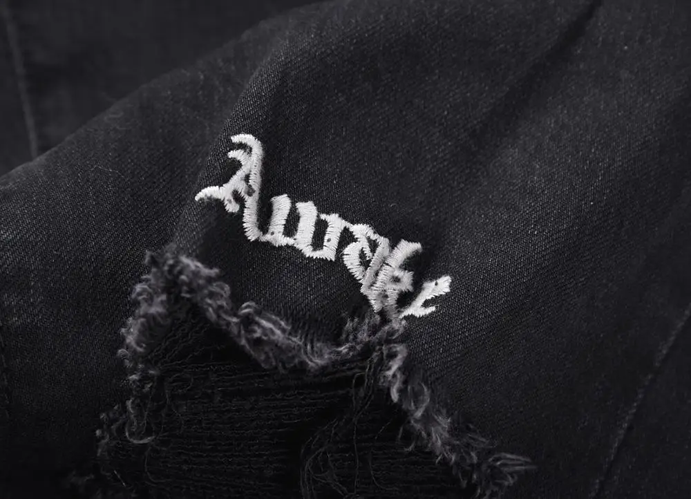 Новинка kanye weist черные обтягивающие джинсы с вышитыми буквами мужские эластичные облегающие джинсы в стиле хип-хоп мужские эластичные брюки уличные брюки