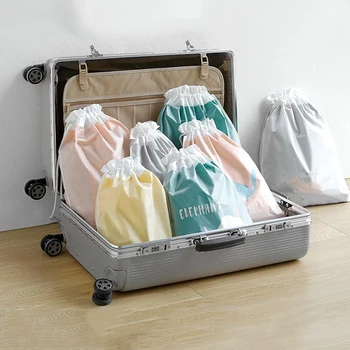 

2PCS Two-Ply Waterproof Drawstring Bag for PE School Swim Kids Home Travel Organizer Bags Storage For Clothes Towel Underwear