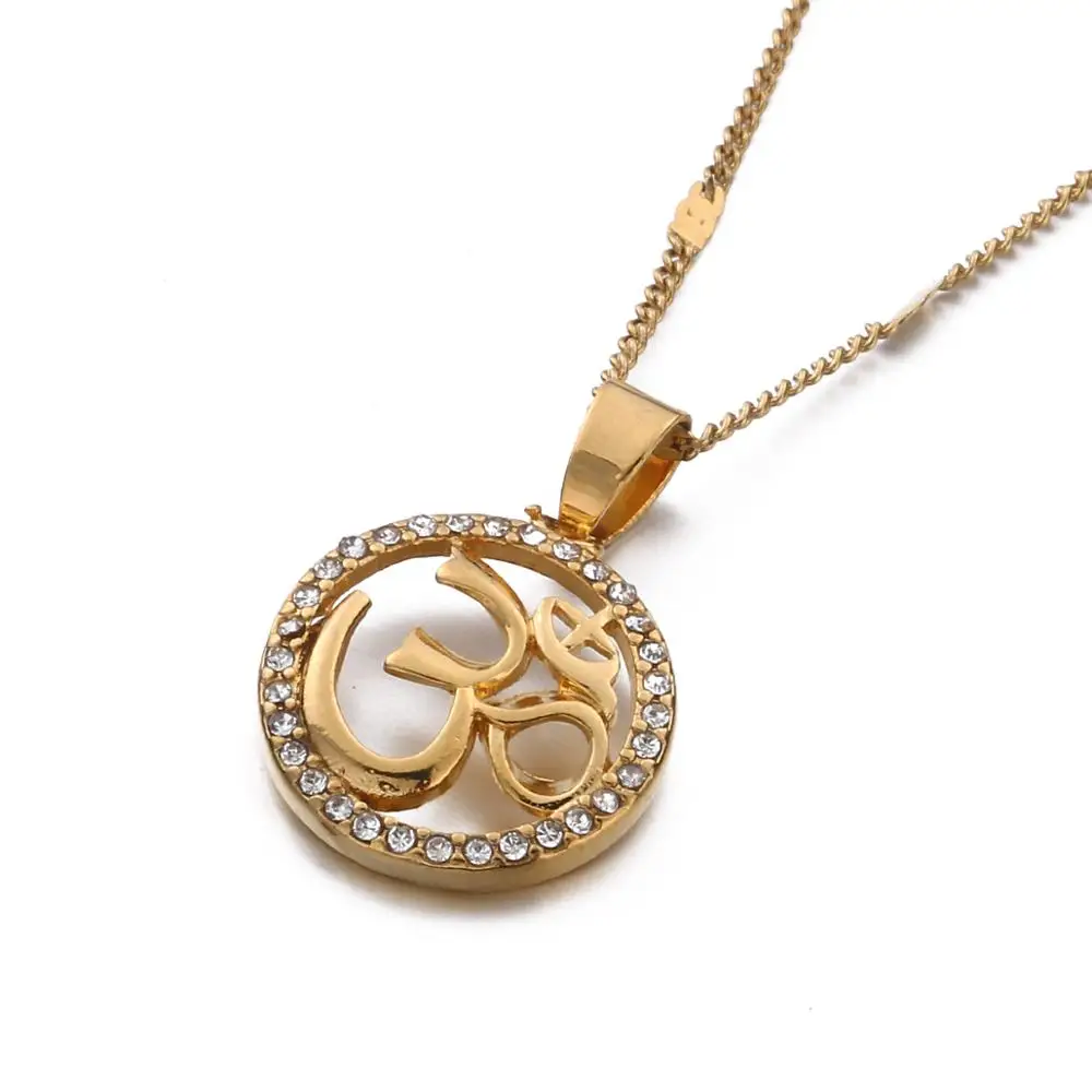 ゴールドカラーオームヒンドゥー仏教 aum om ペンダント