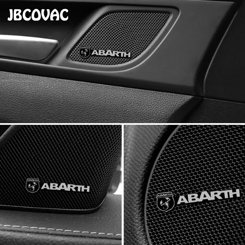 2/4pcs Car Accessories Auto Audio Speaker Stereo Sticker Case For Abarth 500 Punto Ducato Freemont Stilo Panda Bravo Styling | Автомобили