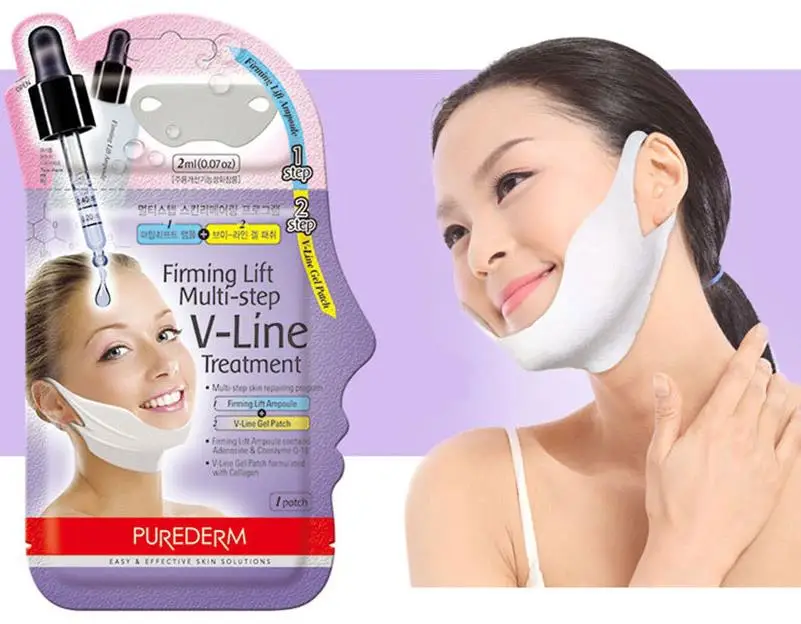PUREDERM укрепляющая подъемная многоступенчатая V-Line обработка V подъемная маска V-shape Jawline маска для лица укрепляющая подтяжка управления Jawline