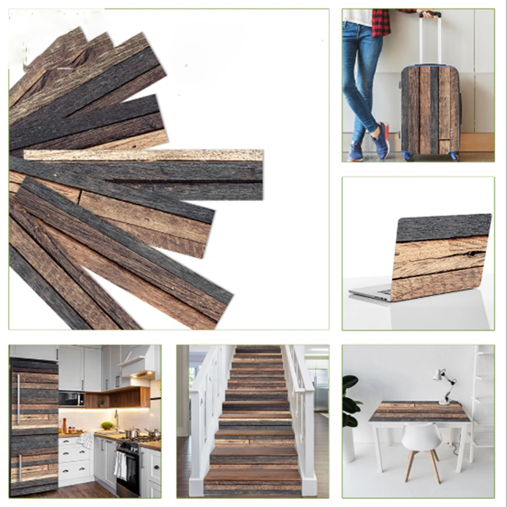 Wood Grain Floor Tile Board Wall Sticker Diy Pvc Self Adhesive Kitchen Bathroom Livingroom Home Decal Waterproof Wall Sticker Wall Stickers Aliexpress