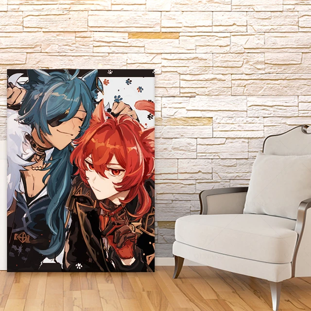 Anime jogos genshin impacto kaeya diluc hd impressão da parede pintura  cartaz decoração para casa arte decorativa collectible presentes decoração  do quarto - AliExpress