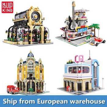 

Mould King Streetview The Post Office Corner and Guitar Shop sets Building Blocks Bricks Botanical Garden model Kids Toys Gifts